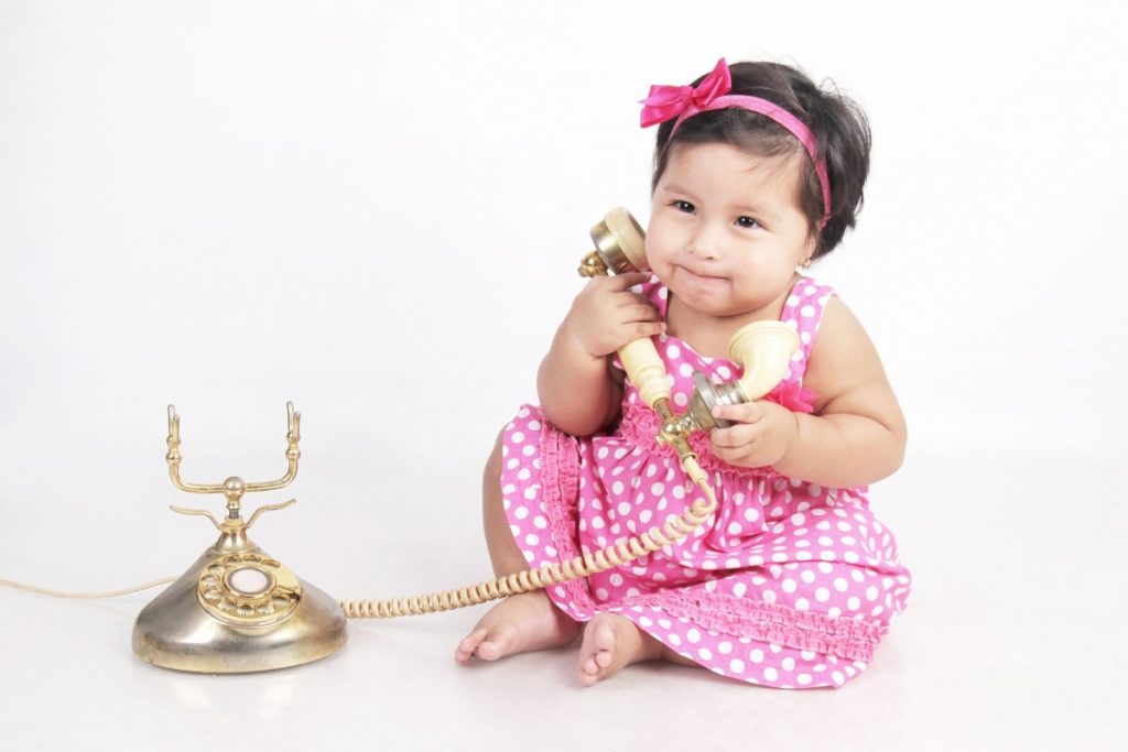 girl calling - areas to build your child's language