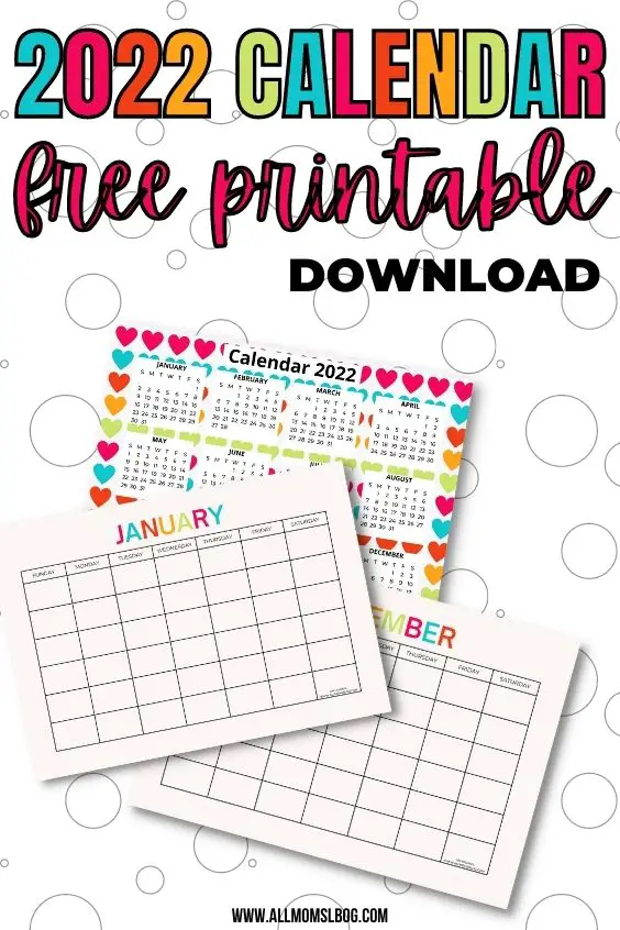 free 2022 calendar printable