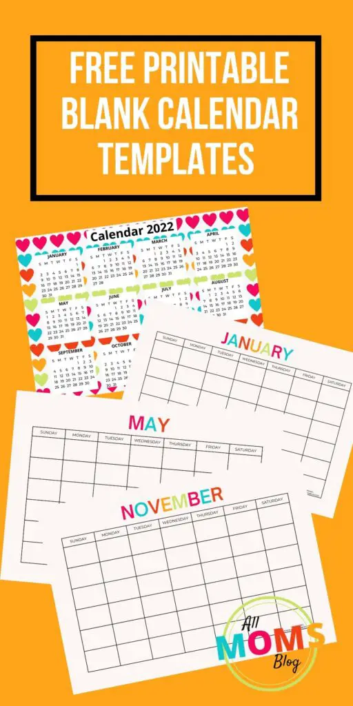 free printable blank calendar template